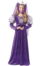 Purple Renaissance Medieval Queen Child Costume