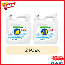 2 Pack all Free Clear Liquid Laundry Detergent 154 oz 123 Loads HE Hypo Skin 0.14 per gallon