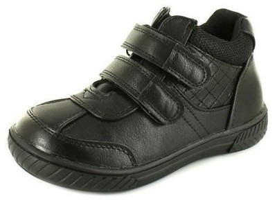 Chatterbox Jacob Kleinkind Jungen schwarz Kunstleder doppelter Riemen gepolsterte Stiefeletten