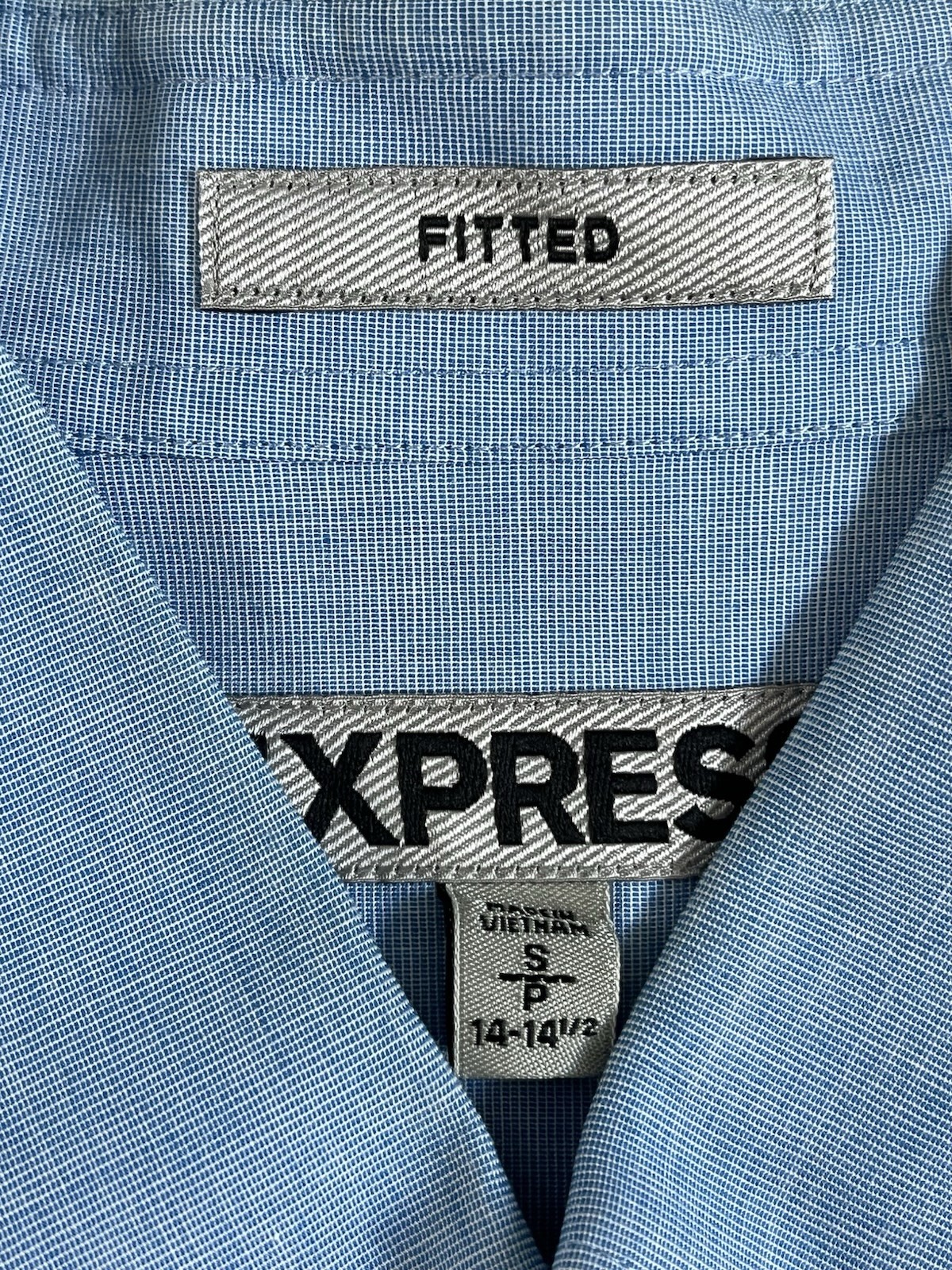 Express Fitted Collared Button Up Short Sleeve Sh… - image 3