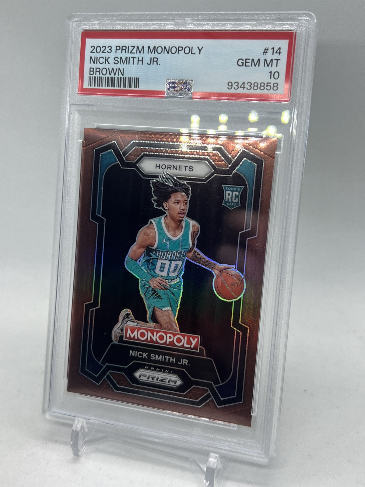2023-24 Prizm Monopoly Nick Smith Jr. Brown Prizm Rookie Card RC /249 PSA 10
