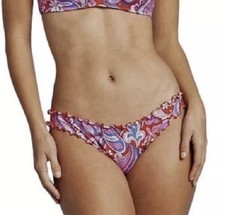 Shade  Shore High Leg Extra Cheeky Ruffle Bikini Bottoms size S small 4-6 - NEW