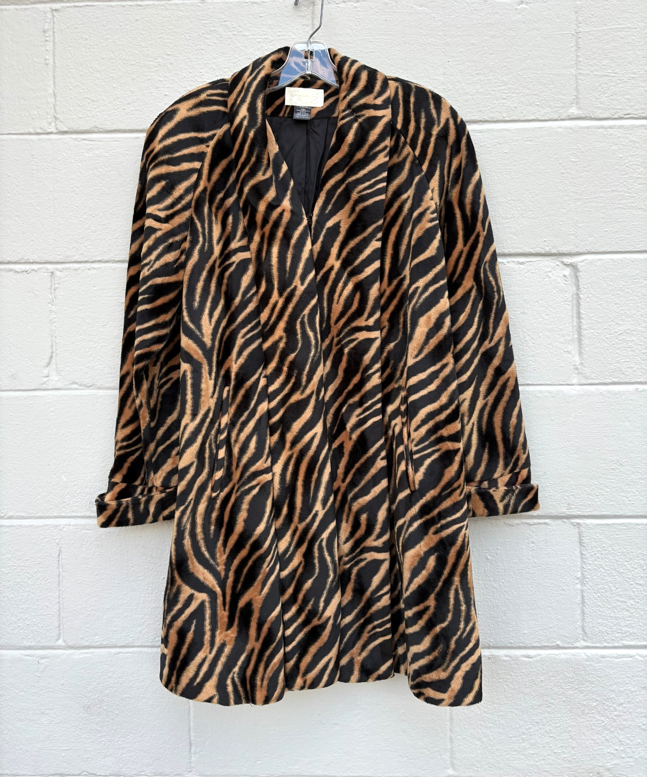Vintage Cache Women's Faux Fur Animal Print Coat Size XS  X-Small