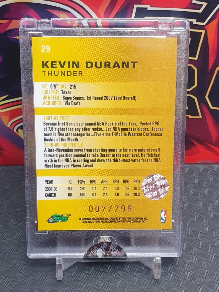 2008 Etopps KEVIN DURANT REFRACTOR SEALED 2ND YEAR /799 - Image 2 of 2