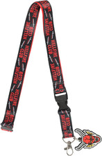 Stranger Things Hellfire Club Lanyard with Breakaway Rubber Charm and ID Sleeve