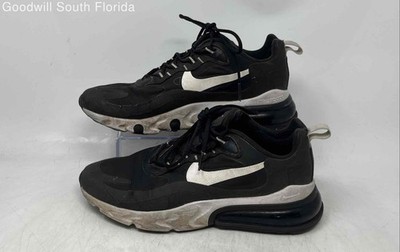 Nike Womens Air Max 270 React Black Low Top Lace-Up Sneaker Shoes Size 9