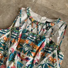 Adrianna Papell Kaleidoscope Geometric Floral Cutout Neck Sheath Dress Size 8