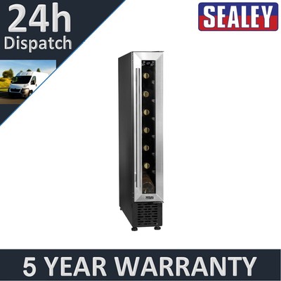 Sealey Baridi Extra-Slim 7 Flaschen Weinkühlschrank & Kühlbox 15 cm Edelstahl DH77