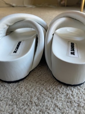 W37 Jil Sander Crossover Strap Padded Sandals White | eBay