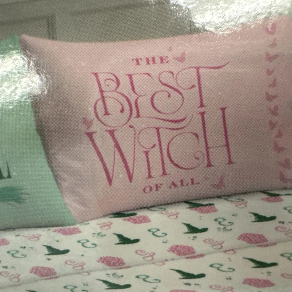 Juego completo de sábanas WICKED 4~ piezas de bruja de teatro musical + fundas de almohada de bruja de 2~ piezas nuevas con etiquetas Foto 3 de 4
