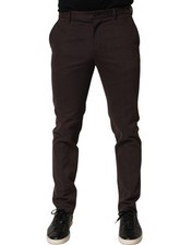 Dolce & Gabbana Brown Cotton Skinny Leg Dress Trouser Men's Pants