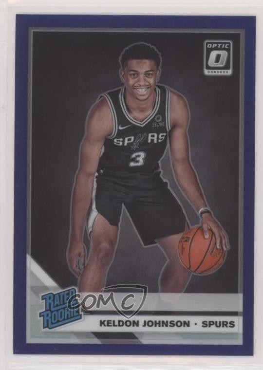 2019-20 Panini Donruss Optic Rated Rookie Purple Prizm Keldon Johnson #186 on6