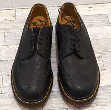Dr. Martens 3989 Men's Black Leather Wingtip Brogue Lace-Up Dress Shoes Size 10