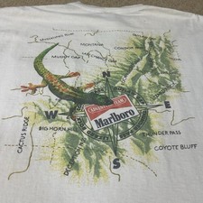 Vintage 90s Marlboro Unlimited Map Lizard Graphic Pocket T-Shirt One Size