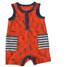 Cat & Jack Baby Outfit, Orange/Navy Stripe, 3-6 mo, NWT