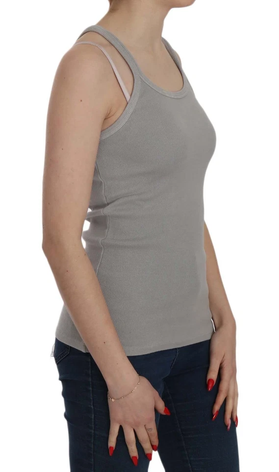 PINK MEMORIES Graues Ärmelloses Damen Shirt Mit Spaghettiträgern - Bild 2 von 4