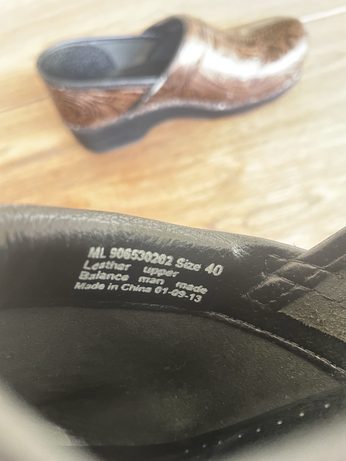 Dansko Brown Patterned Embossed Clogs Work Shoes … - image 8