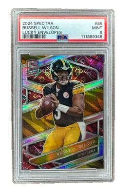 2024 Spectra Lucky Envelopes #85 Russell Wilson Jersey Match 3/8 SSSP  PSA 9 Mt