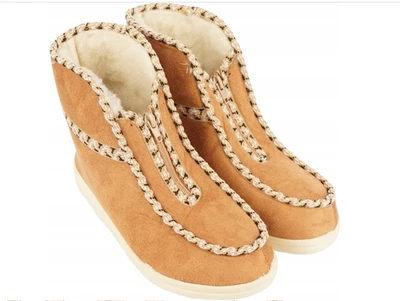 ZELBUT Damen Winter Hausschuhe Filz Hüttenschuhe Hausstiefel Filzpantoffeln Schurwolle