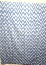 Blue White Cotton Chevron Ikat Tablecloth 8' L x 7'2"W