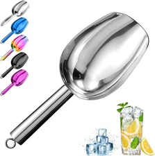 Metal Ice Scoop，Kitchen Ice Scooper for Ice Maker,Stainless Steel Small Ice Scoo