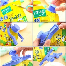 4 Clip Per Sacchetti Alimentari In Acciaio Inox – Mollette Chiudi Pacchi Con Strisce In Silicone – Per Caffè, Pane, Snack – 4 Colori (Giallo, Rosso, Blu, Verde)