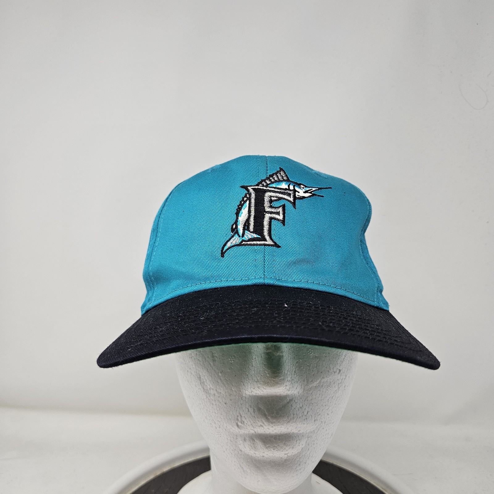 Vintage Florida Marlins Hat Cap Snap Back Mens Teal Black MLB Baseball 90s
