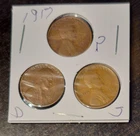 1917 P, D, S Lincoln Wheat Penny, Cent, Fine Condition
