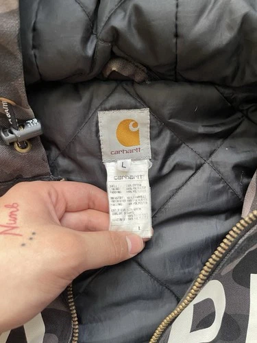 Bape x Carhartt Black & Grey Camo Jacket With Hood image 5