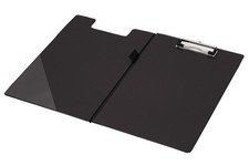 Foolscap/A4 PVC Fold over Clipboard Black