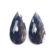 30.55cts Natural Untreated Multi Sapphire Gemstone Pear Rose Cut 27*13mm Pair