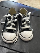 Converse All Star Shoes Chuck Taylor Low Tops Black White Toddler Kid Size 8