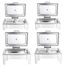 Electric Chafing Dish Buffet Set, Flat Top Chafing Dish, Stainless Steel