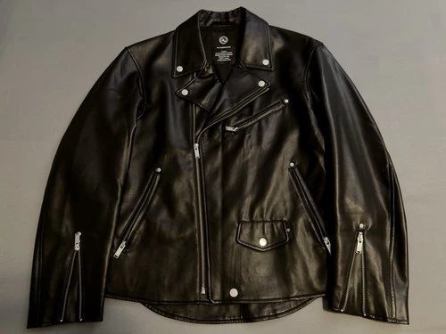 GU x UNDERCOVER JUN TAKAHASHI Black Faux Leather Jacket Rare 2021, Size M image 2