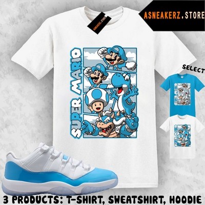 Shirt To Match AJ 11 Low UNC Blue 2026 Sneaker Matching Tee Retro M Bros T-Shirt