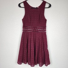 Free People Burgundy Mini Fit Flare Dress