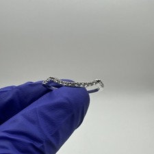 925 Sterling Silver CZ Curved Wedding Band Ring Size 10   1.4mm  919