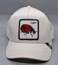 Goorin Bros Animal The Farm Trucker Baseball Snapback Hat Cap Lady Bug Off White