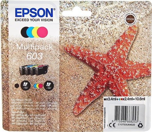 Epson 603 BCMY Multipack Starfish Ink Cartridges XP-4100 Original Genuine NEW - Picture 6 of 14