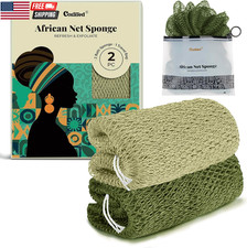 African Net Sponge Authentic, Shower Loofah Exfoliating Bath Sponge, Body Scrubb
