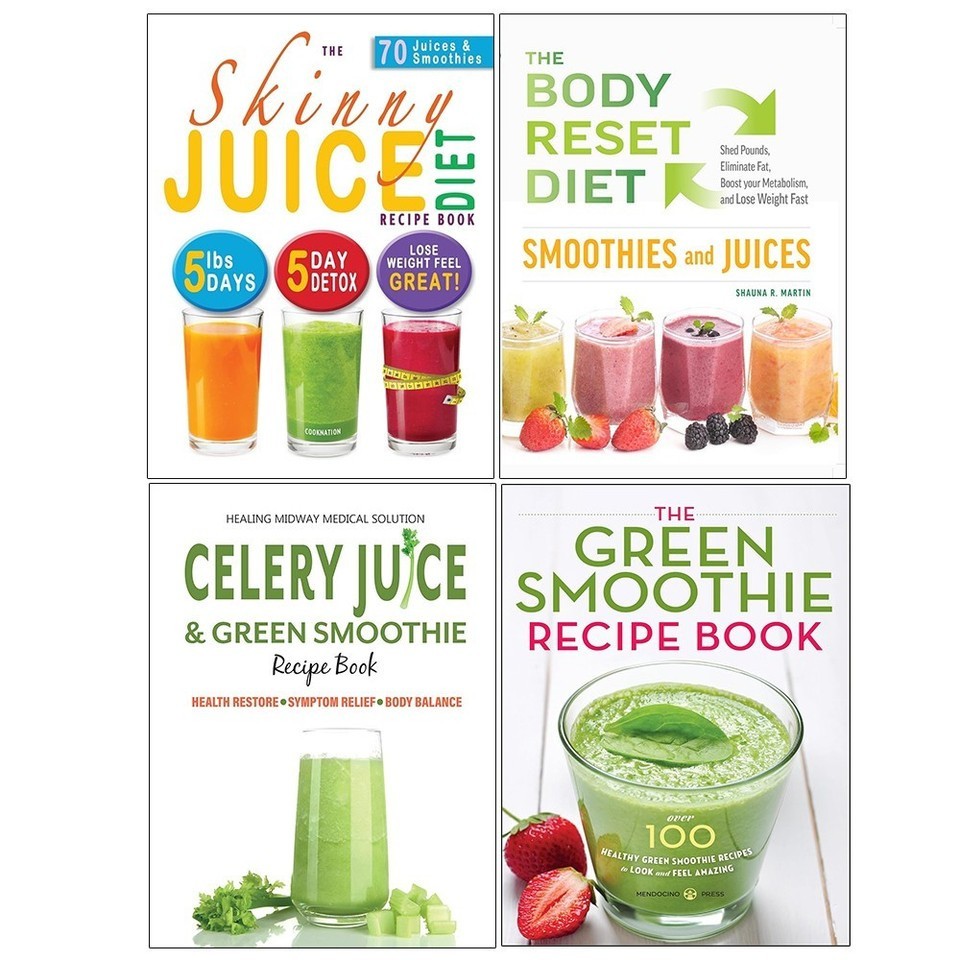 Celery Juice Green,Green Smoothie Recipe,Body Reset Diet,Skinny Juic 4 Books Set