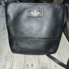 Kate Spade New York Black Pebbled Crossbody Bag Zip Closure Pockets