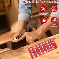 Nut and Bolt Thread Checker 38 Thread Identifier Gauge Inch Metric Screw Size