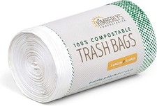 3-Gallon Compostable Trash Bags with Drawstring, 100 Count Roll, Small