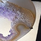Heart-Shaped Purple Amethyst Geode Slice Decor on Metal Stand — photo 3