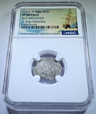 NGC 1731 Hollandia Shipwreck Rare Type Spanish Peru 1 Reales