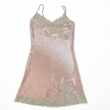 Victoria's Secret Gold Label VTG Pink Satin Lace Chemise Slip Medium