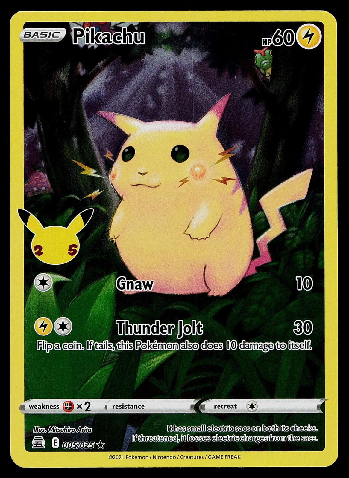 Pokemon Card - Pikachu Celebrations 005/025 Holo Rare 2021