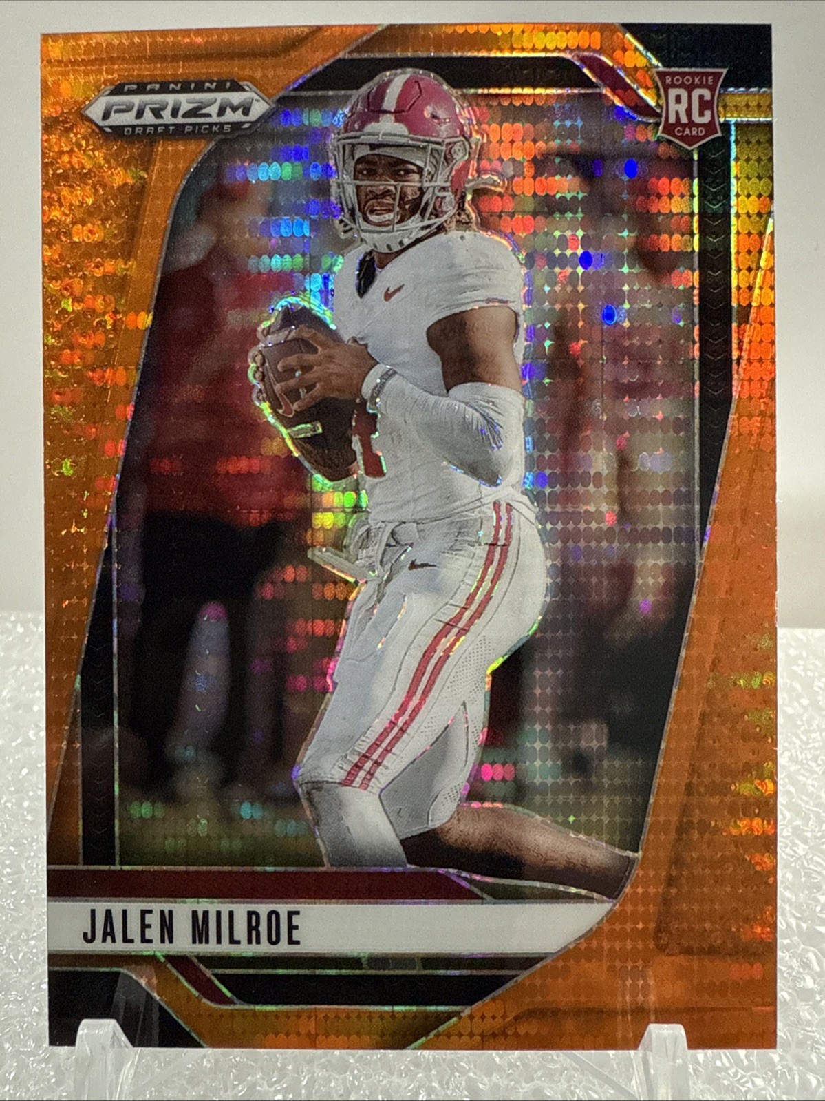 2025 Prizm Draft Picks - Orange Pulsar #5 Jalen Milroe RC 65/75