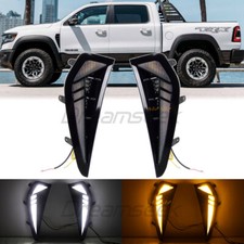 Led Side Fender Marker Light For Ram 1500 Trx 2021-2024 Drl W Dynamic Turn Lamp